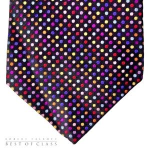 Robert Talbott Beat Of Class Rochester Big &‎ Tall Multicolor Dots Tie 100% Silk
